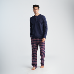 Men's Navy Pajama Set-MPJL143