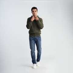 Men's Olive Hoodie-MPLFSH-28