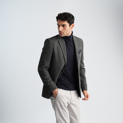 Dark Grey Wool Blazer-MJKC418