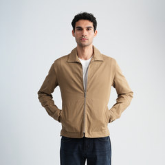 Men's Beige Jacket-MJKF-32