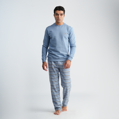 Soft Blue Pajama Set-MPJL178