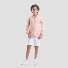 Boys' Orange Striped Shirt-BSH156S - Naga Homme