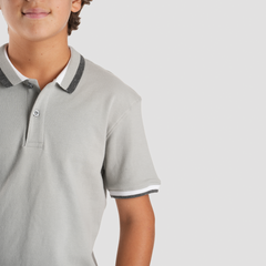 Boys' Grey Polo Shirt-BPO-96S - Naga Homme