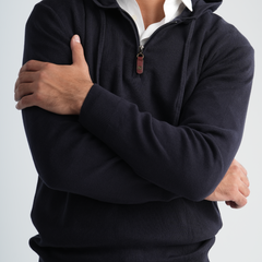 Men's Navy Hoodie-MPLFSH-28