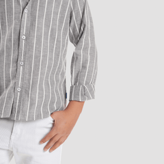 Boys' Grey Linen Shirt-BSH148S - Naga Homme