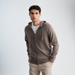 Men's Coffee Knit Hoodie-MPLFSH-30