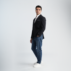 Striped Navy Blazer-MJKC412