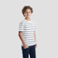 White*Navy Stripe T-shirt-BTS-46S - Naga Homme