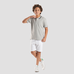 Boys' Grey Polo Shirt-BPO-96S - Naga Homme