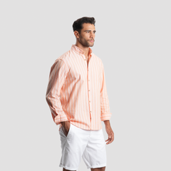 Orange Striped Shirt (MSH0116) - Naga Homme