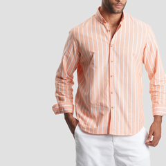Orange Striped Shirt (MSH0116) - Naga Homme