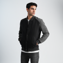 Men's Black*Grey Jacket-MSW-68