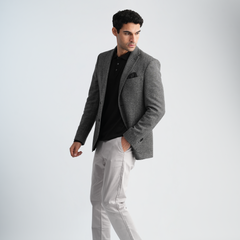 Men's Gabardine Grey Pants-MPT198
