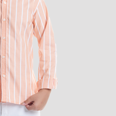 Boys' Orange Striped Shirt-BSH156S - Naga Homme