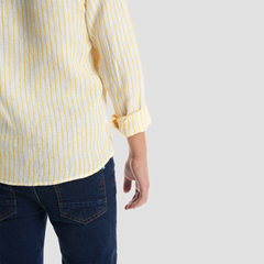 Boys' Yellow Linen Shirt-BSH157S - Naga Homme