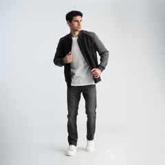 Men's Black Denim Jeans-MPT197