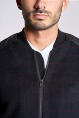 Black and Red checks wool jacket(19) - nagahomme