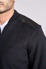 Black and Red checks wool jacket(19) - nagahomme