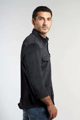 Black Cotton Casual Shirt(661) - Naga Homme