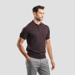 Burgundi short sleeves Polo-MPO105S - Naga Homme