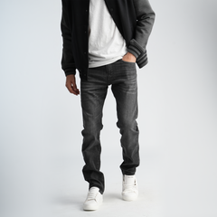 Men's Black Denim Jeans-MPT197