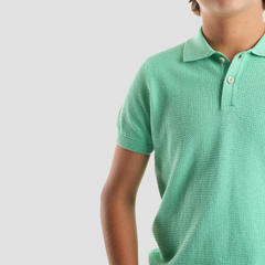 Boys' light Green Polo Shirt-BPO-93S - Naga Homme