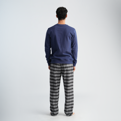 Men's Navy Stripe Pajama Set-MPJL175