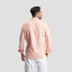 Orange Striped Shirt (MSH0116) - Naga Homme