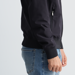 Men's Navy Stand Collar Jacket-MJKF-37