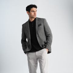 Grey Texture Blazer-MJKC419