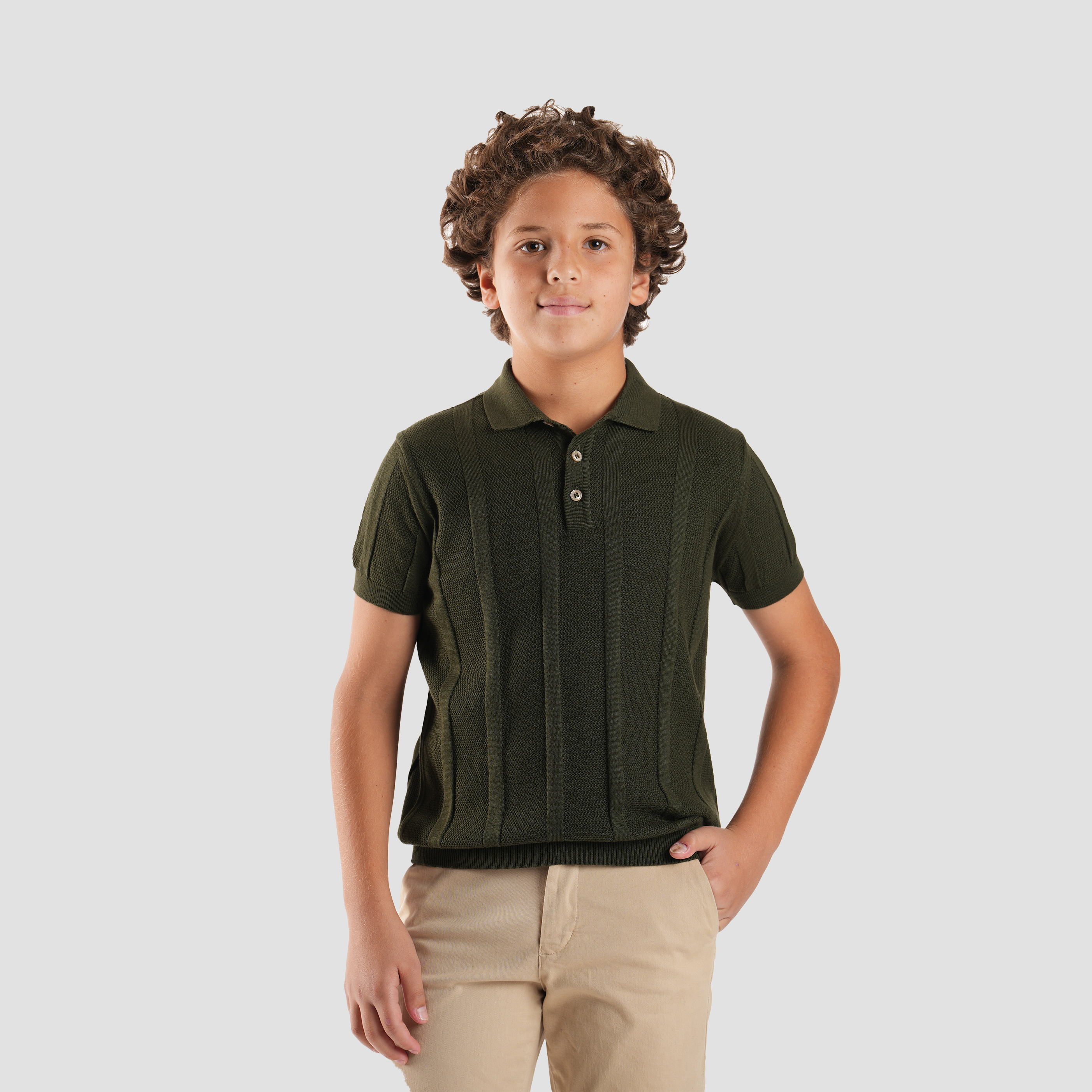 Boys' Olive Polo-BPO106S - Naga Homme