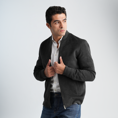 Men's Grey Jacket-MJKF-31