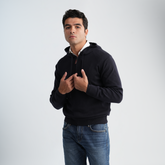 Men's Navy Hoodie-MPLFSH-28