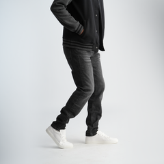 Men's Black Denim Jeans-MPT197