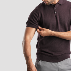 Burgundi short sleeves Polo-MPO105S - Naga Homme