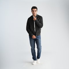 Men's Grey Jacket-MJKF-31