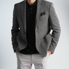 Grey Texture Blazer-MJKC419