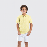 Boys' Yellow Printed Polo-BPO-97S - Naga Homme