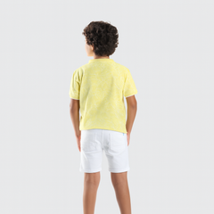 Boys' Yellow Printed Polo-BPO-97S - Naga Homme