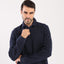 Navy Polo Collar Sweatshirt MSW-67W