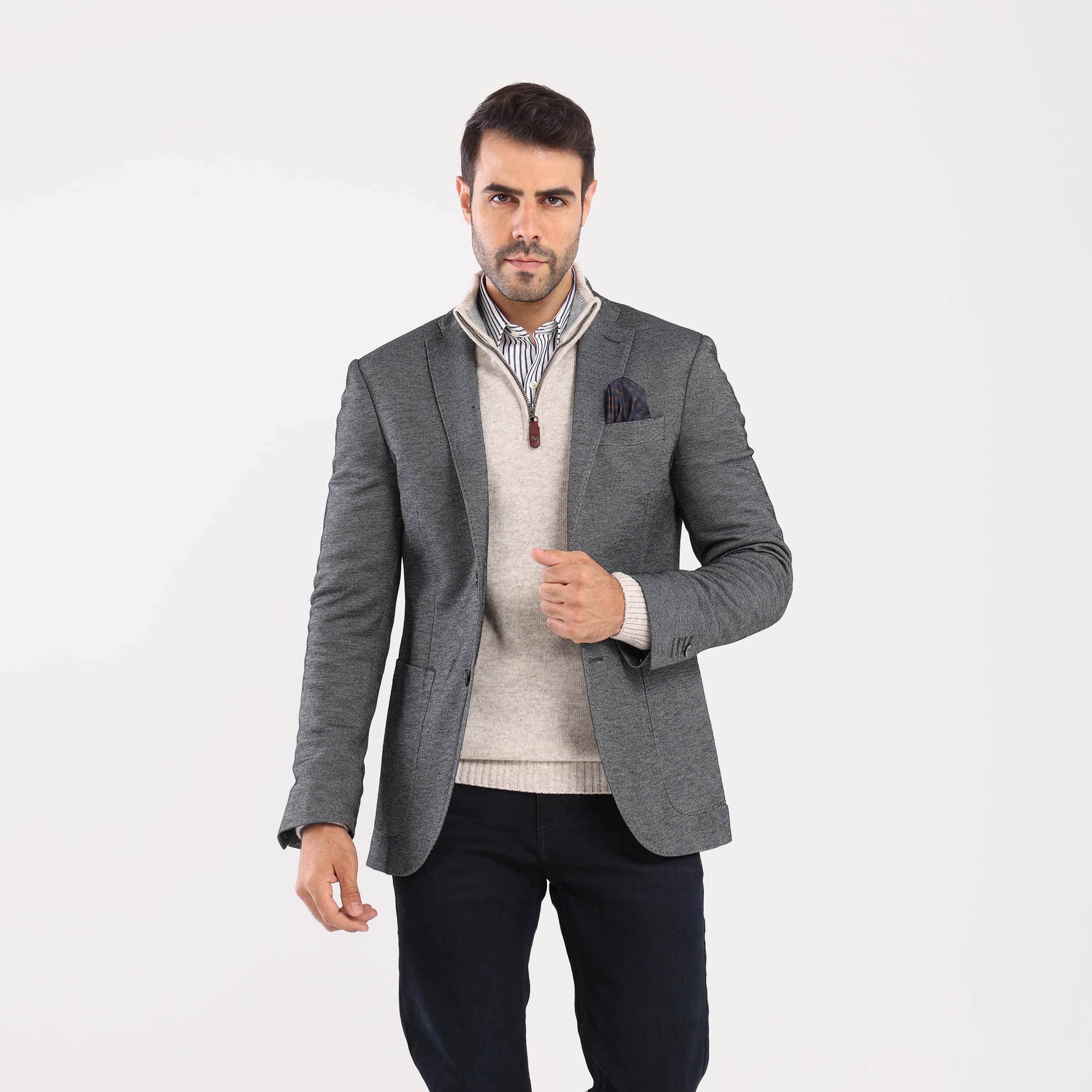 Charcoal chanee Blazer Jacket(395) - nagahomme