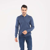 Indigo Pullover Polo Cable Long Sleeve - MPLBSC-87 - nagahomme