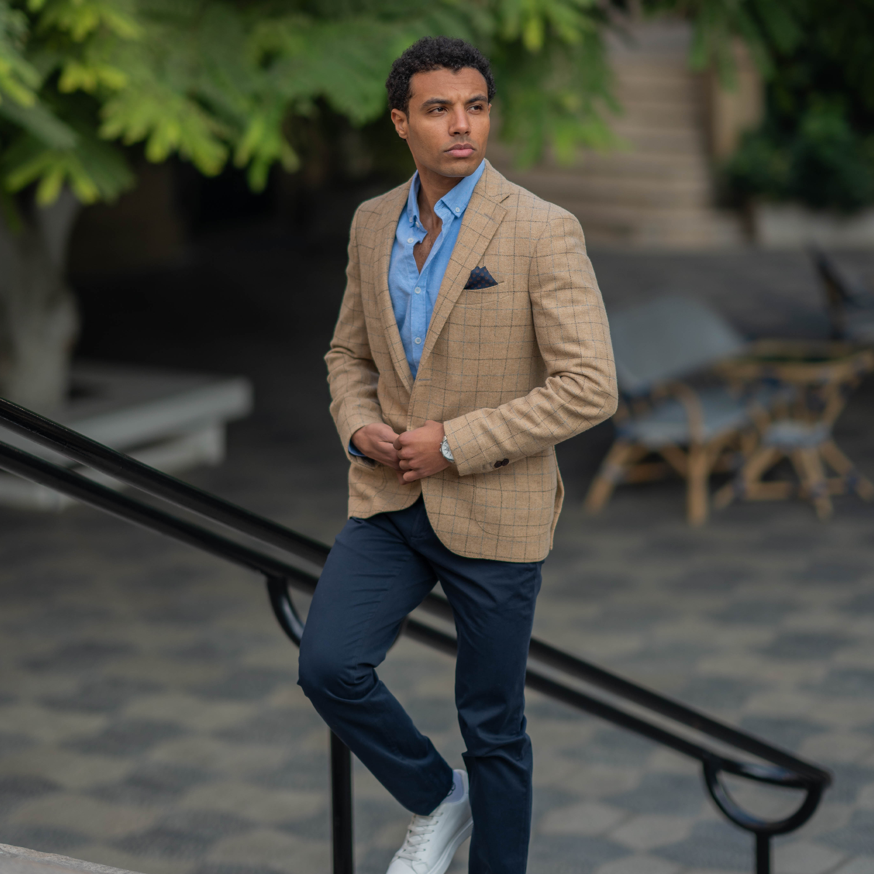 Checks Beige Blazer Jacket(391) - nagahomme