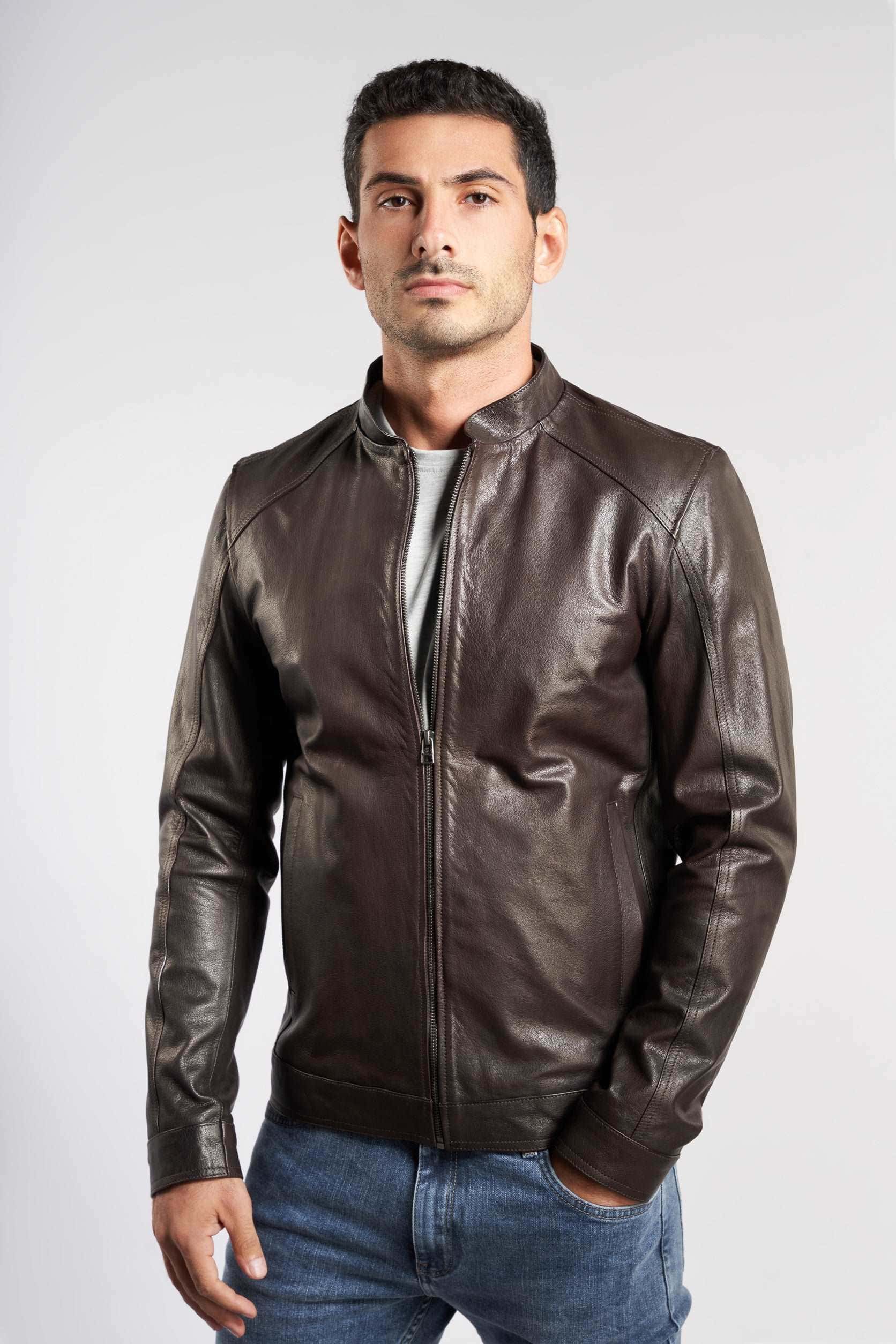 Croc Brown Leather Jacket
