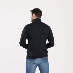 Blue Black Rounded-Neck Pullover(10) - nagahomme