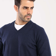Navy V-Neck Pullover(13) - nagahomme