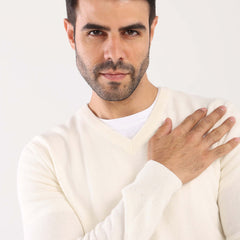 Off White V-Neck Pullover(13) - nagahomme