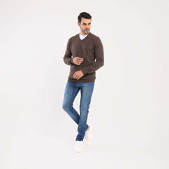 Choclate V-Neck Pullover(13) - nagahomme