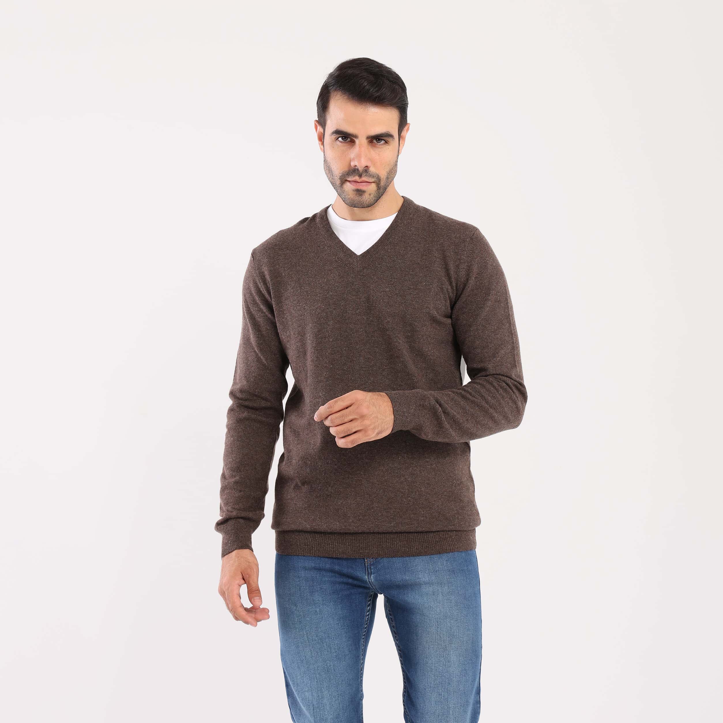 Choclate V-Neck Pullover(13) - nagahomme
