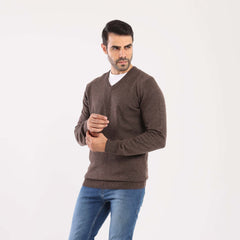 Choclate V-Neck Pullover(13) - nagahomme